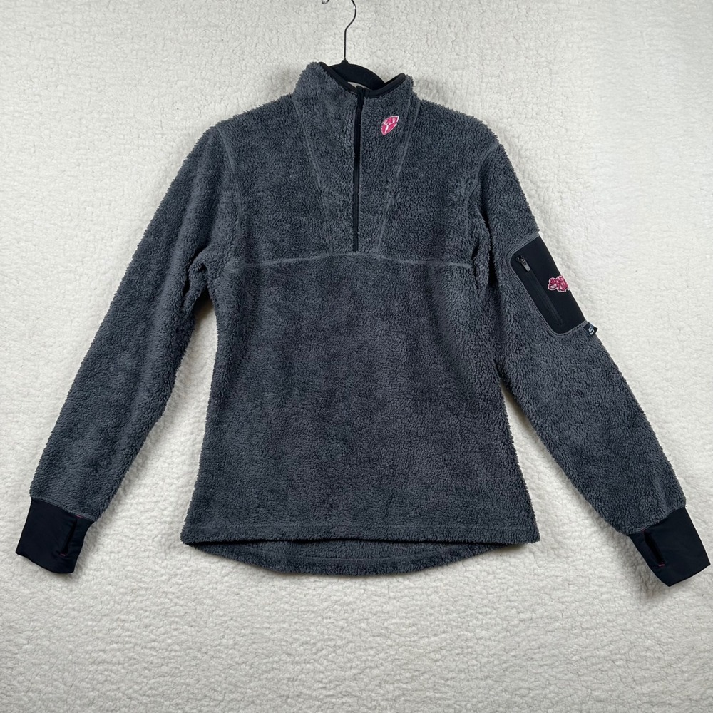 ScentBlocker Womens Gray Sherpa Fleece 1/4 Zip Pullover S3 Scent Control Small
